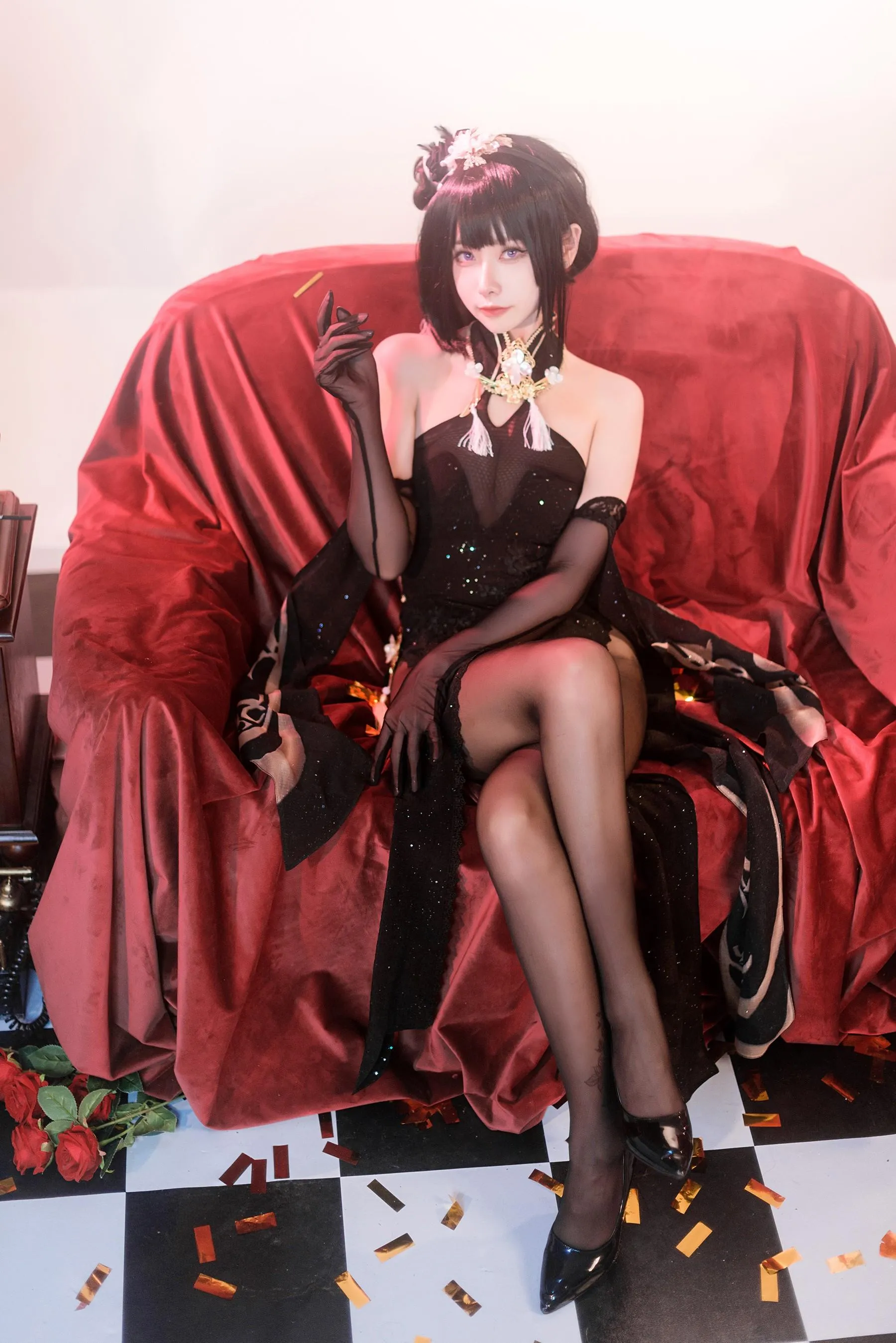 Momoko葵葵 – NO.31碧蓝航线镇海 奇奢花苑 [24P]插图2